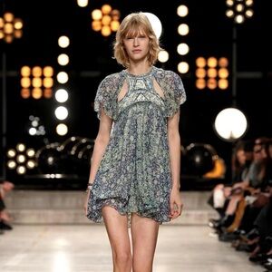 Isabel Marant Floral Odile Mini Dress - Blue and Green